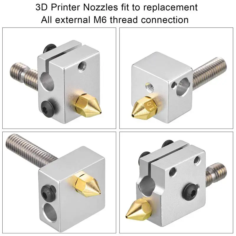 

22 Pieces 3D Printer Nozzles, Mk8 Extruder Nozzle 0.2Mm, 0.3Mm, 0.4Mm, 0.5Mm, 0.6Mm, 0.8Mm, 1.0Mm Extruder Print Head For 3D Pri
