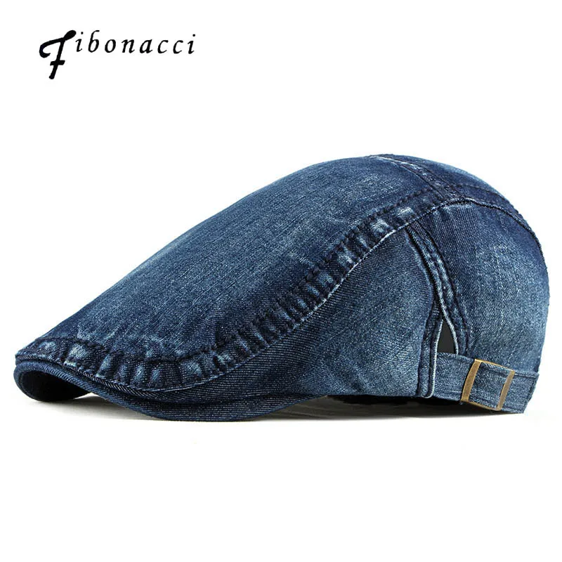 

Fibonacci Hats For Men Washed Denim Newsboy Cap Retro Cabbie Ivy Flat Cap Patchwork Newsboy Caps Casual Women Cotton Berets