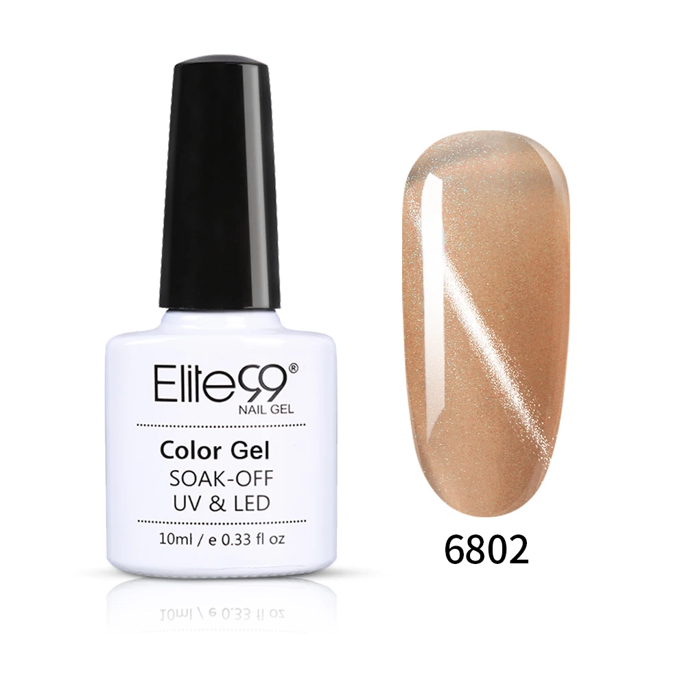 Гель-лак для ногтей Elite99 10 мл ледяной серый кошачий глаз отмачиваемый Магнитный