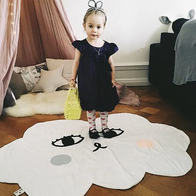 

Baby Blanket Nordic Style Cartoon Cloud Floor Mat Baby Crawling Pad Cotton Kids Boys Girls Padded Play Mats 120*100cm
