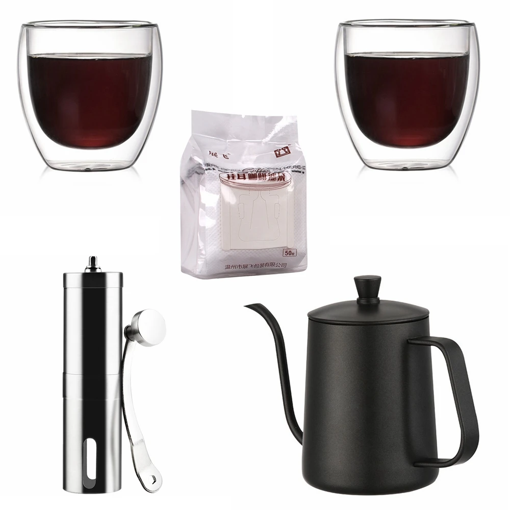 

2021 New Household V60 Coffee Dripper Set Travel Coffee Tea Tools Coffee Brewing Filter Cup Accessories