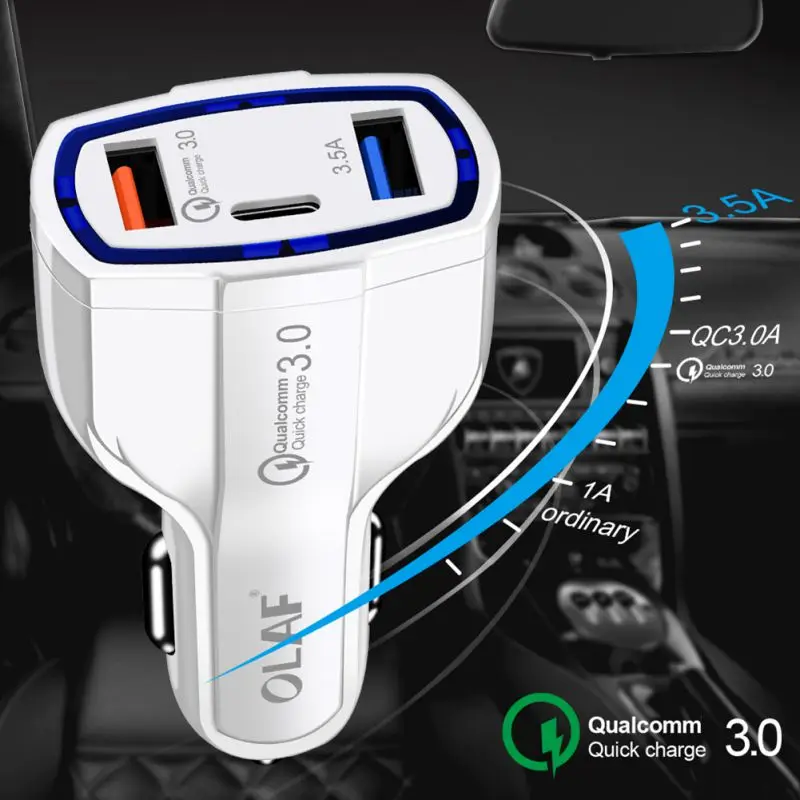 Автомобильное зарядное устройство 5 В 3.5A QC3.0 турбо быстрая зарядка автомобильное зарядное устройство двойной USB Автомобильное зарядное устройство для мобильного телефона для SAMSUNG XIAOMI