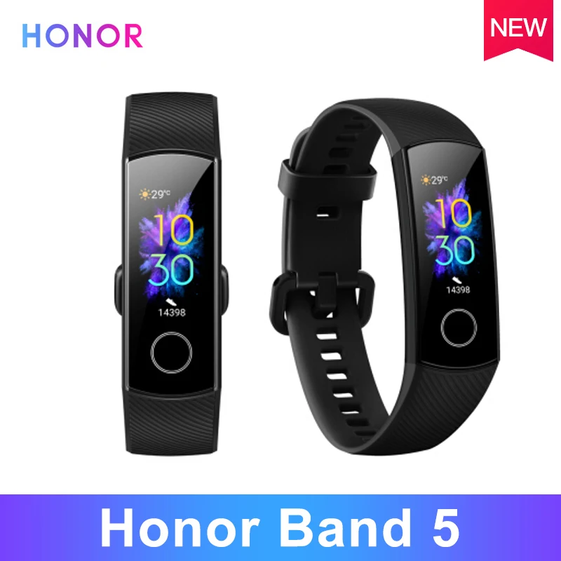 Смарт-браслет Honor Band 5, кровяной кислород, цветной сенсорный экран, фитнес, пульсометр, водонепроницаемые Смарт-часы, новейшие