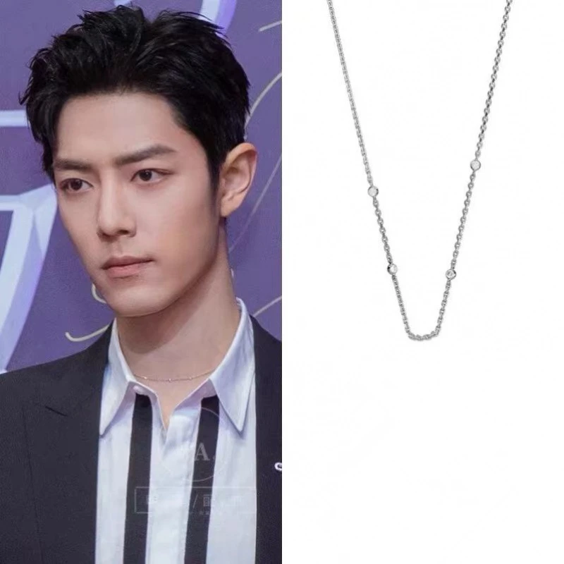 

Xiao Zhan's 2021 fashion new style elegant high quality Necklace plain chain clavicle chain pure chain thin chain