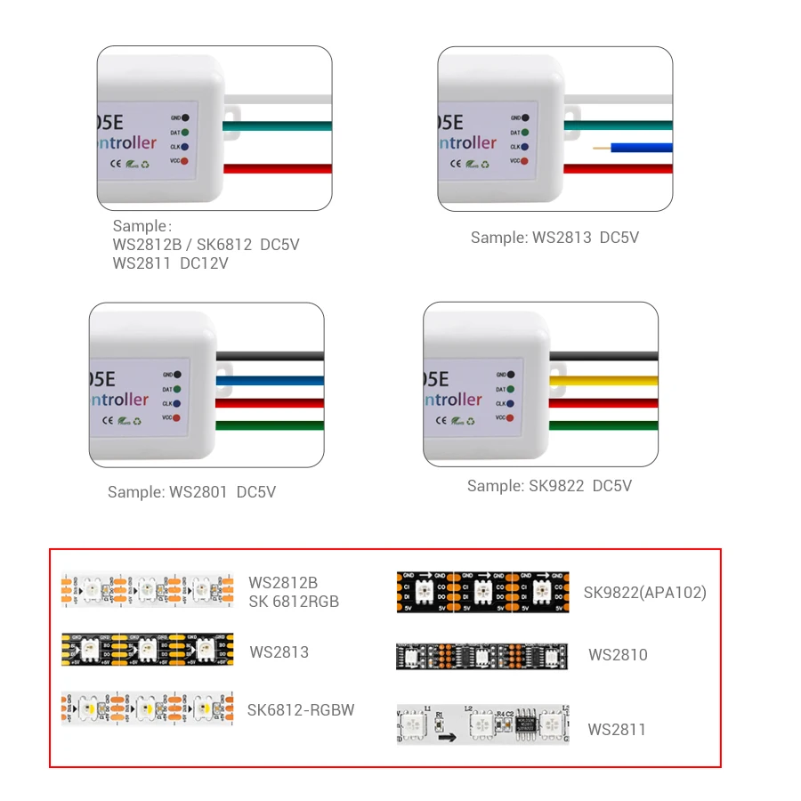 Rgb контроллер светодиодный светильник bluetooth DC5 24V SP105E для WS2812 WS2811 2048 пикселей