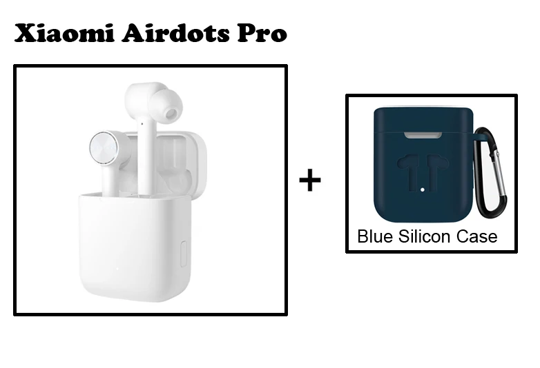 White add blue case Оригинальные наушники Xiaomi Airdots Pro TWS, Bluetooth гарнитура, стерео, автоматическая пауза, переключатель ANC, ENC, управление нажатием, беспроводные наушники - Цвет: White add blue case