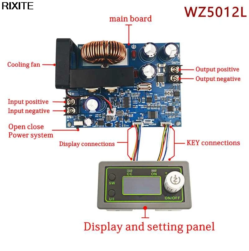 Понижающий преобразователь постоянного тока WZ5020L WZ5012L CC CV 50 в 20A 1000 Вт