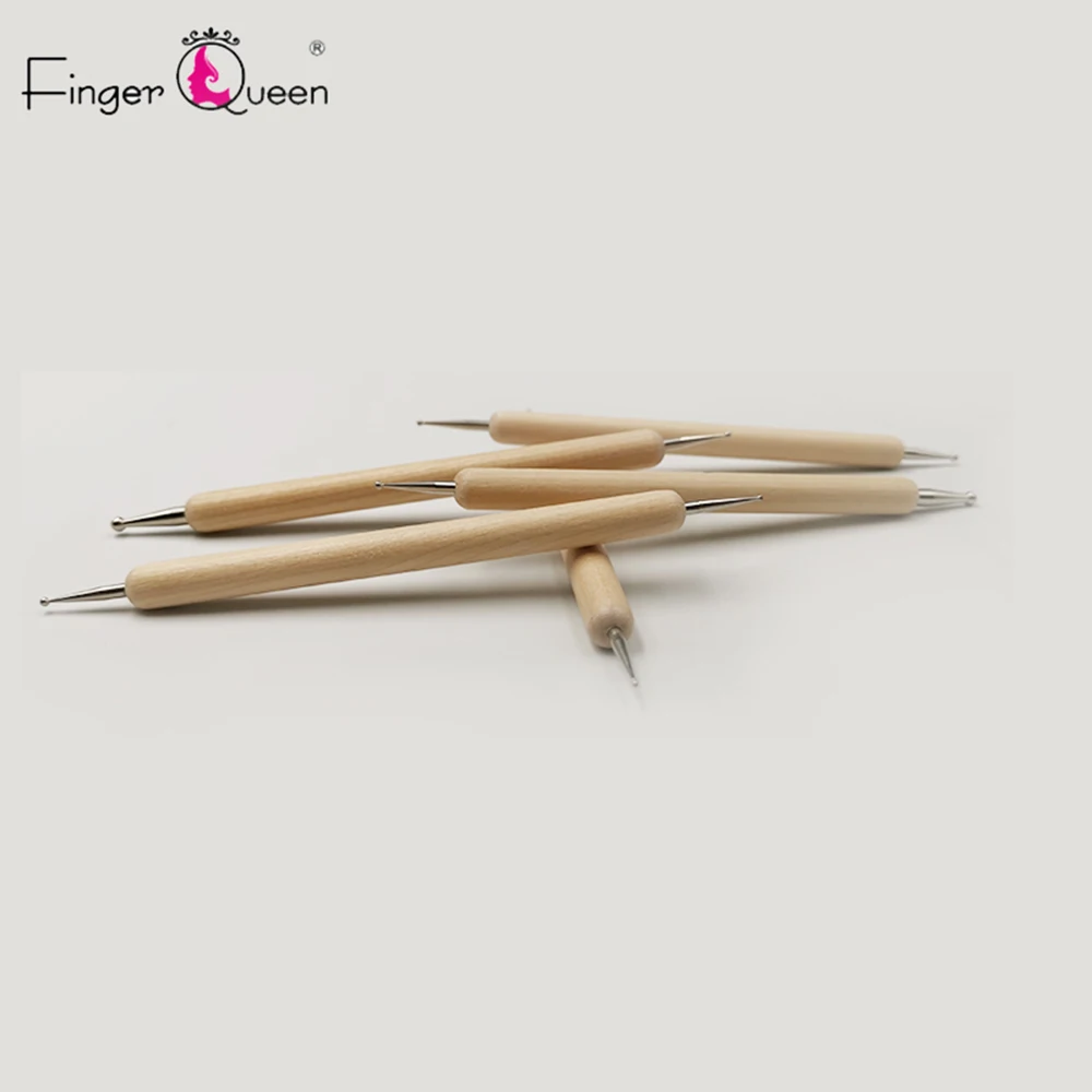 

Acrylic Nail Point Drill Tool Double-Head Drill Crayon Multi-Function Wax Head Point Drill Nail Pen Fingerqueen 5Pcs