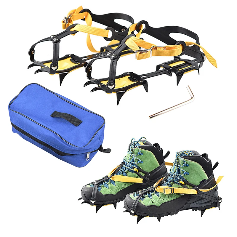 

2Pcs 10Teeth Climbing Crampons for outdoor winter Walk Ice Fishing Snow Shoes Antiskid Shoes Manganese Steel Shoe Covers