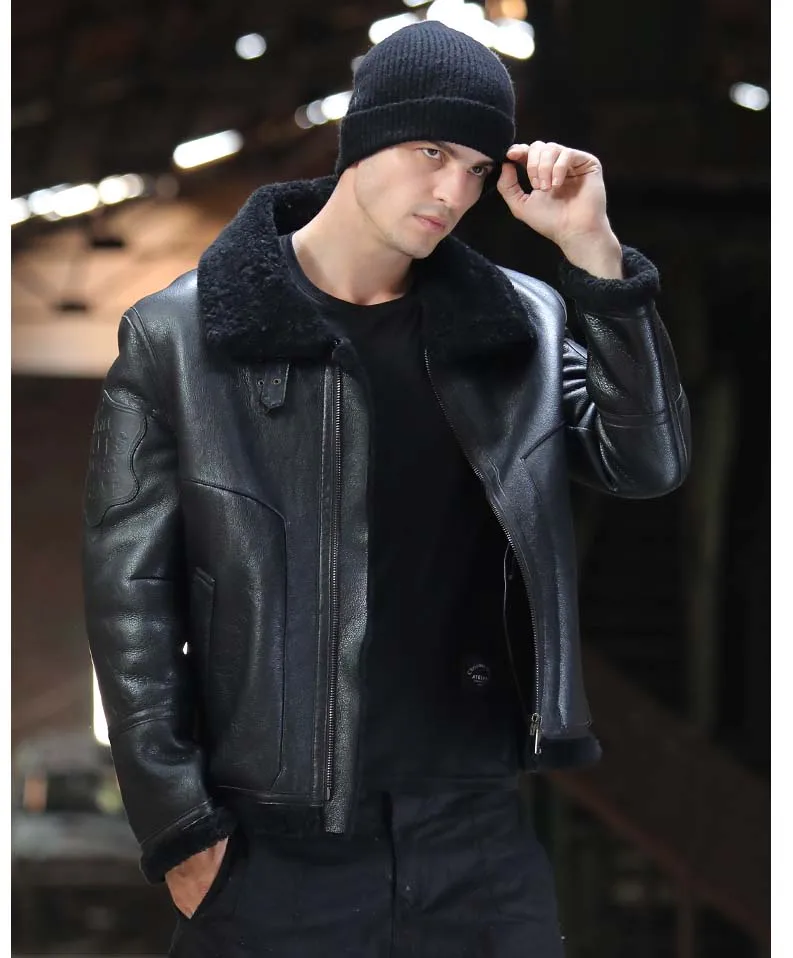 Новинка 2021 мужская куртка из натуральной овечьей кожи в русском стиле шерстяная