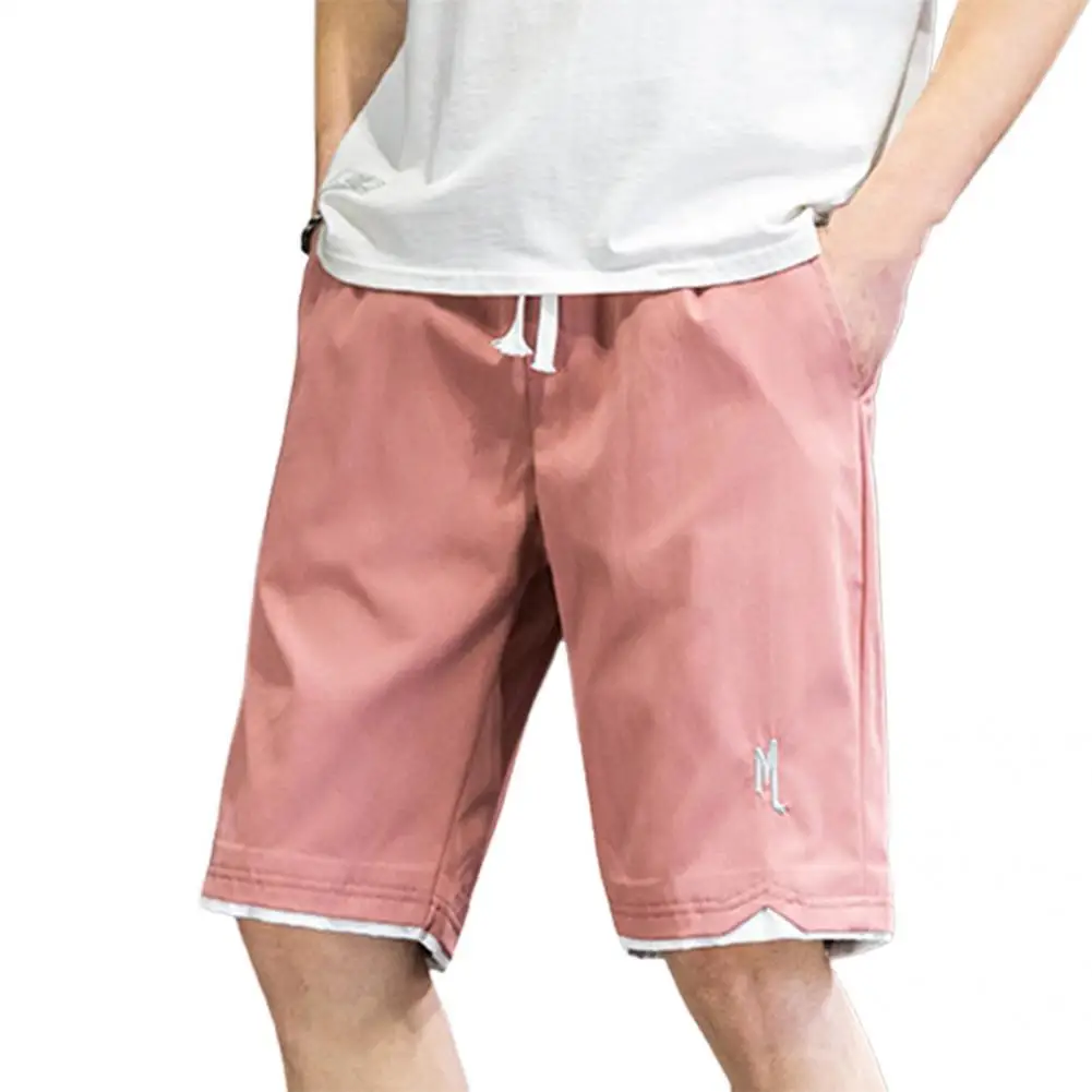 

Trendy Men Shorts Straight All Match Elastic Waist Drawstring Casual Shorts Sweat Shorts Summer Shorts