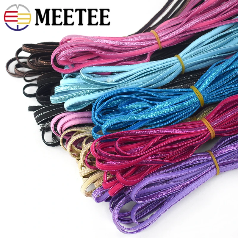 9 м 6 мм золотые серебряные эластичные ленты высокого качества шнур веревки