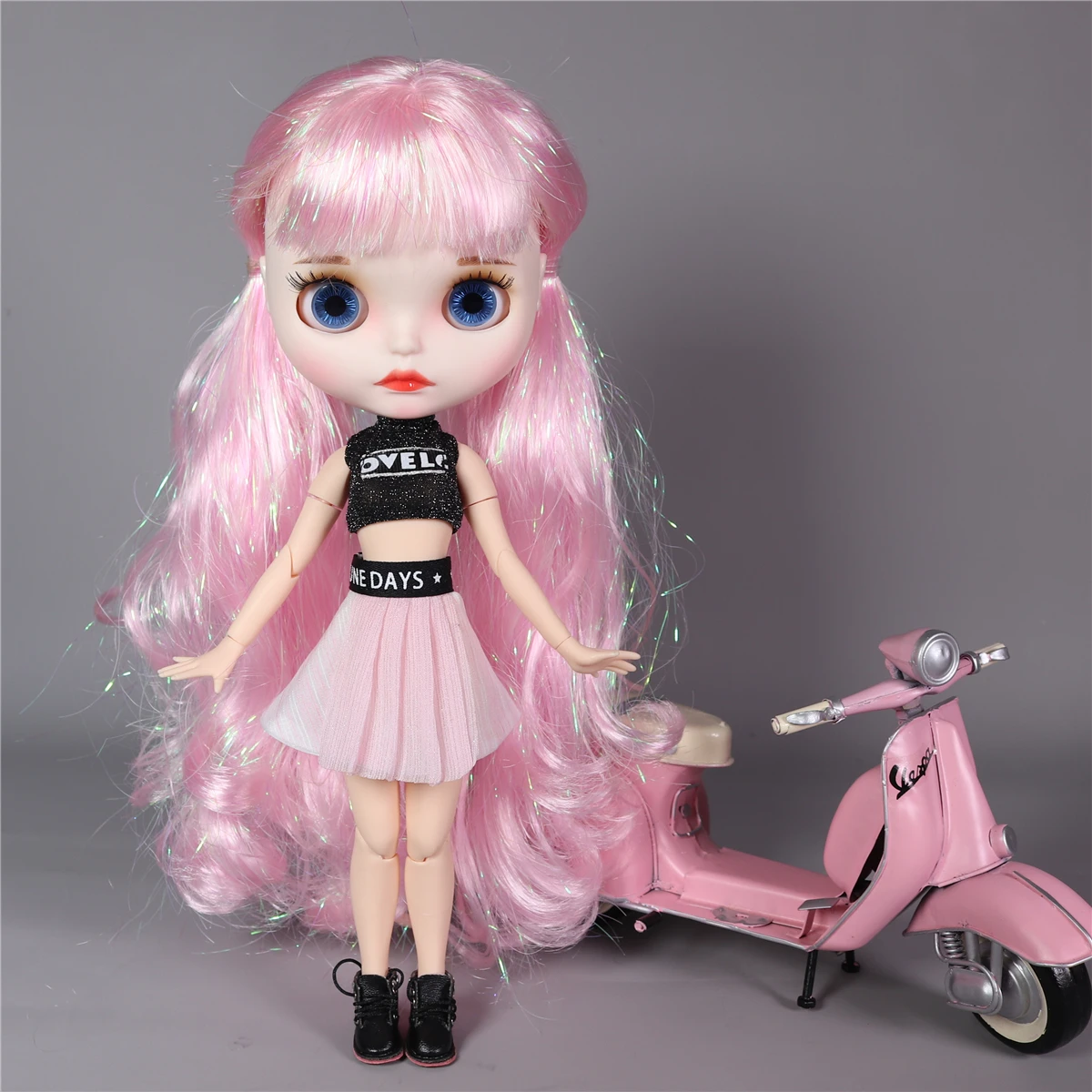 Кукла ICY DBS Blyth 1/6 bjd блестящее розовое тело белая кожа матовое лицо светло