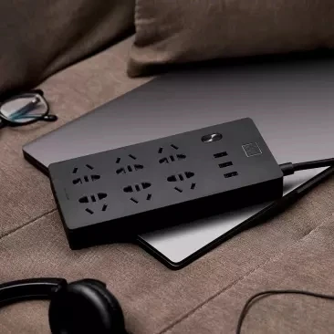 6 Ports with 3usb Xiaomi TP 6 портов/2 порта 3 usb разъем питания защита от перегрузки 750 Retardant пламя Домашний Электронный удлинитель Черный - Цвет: 6 Ports with 3usb