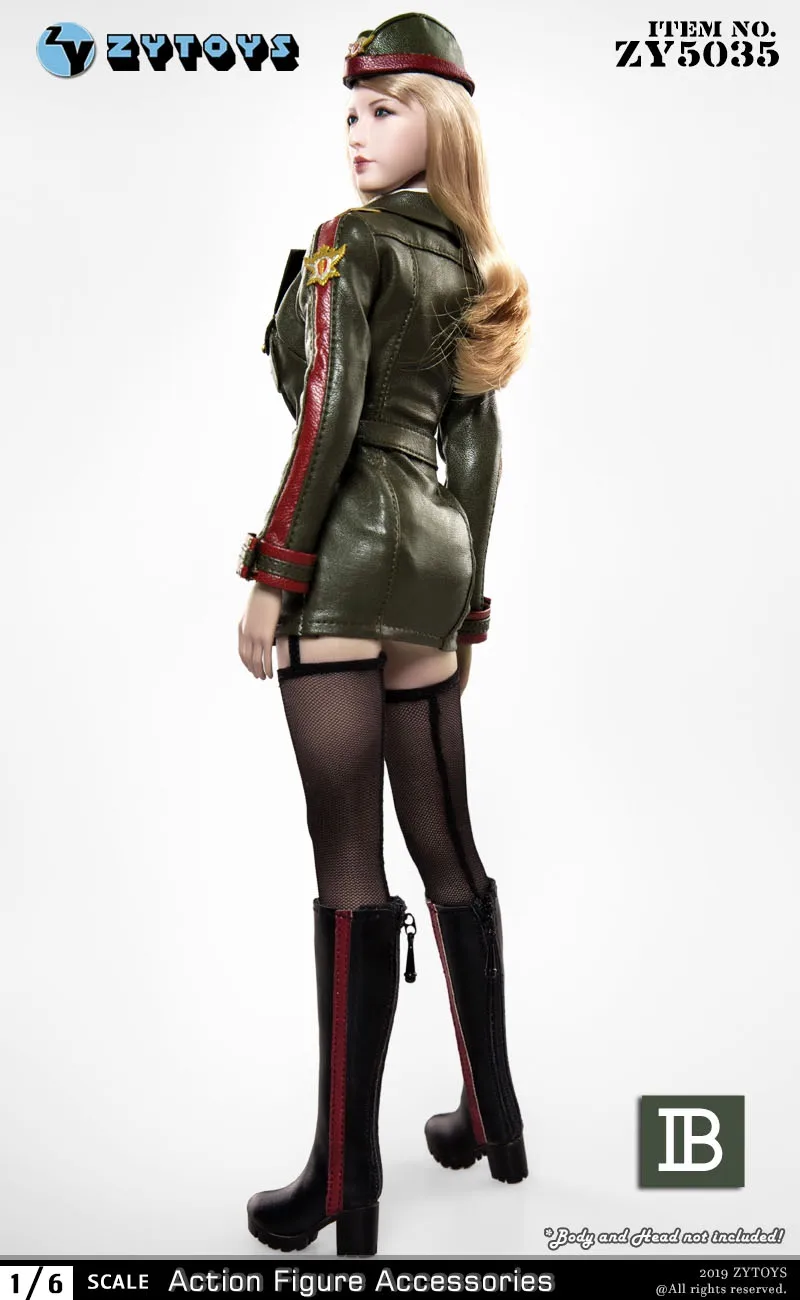 

ZYTOYS ZY5035 1/6 Female Uniforms Head Sculpt Set Leather Suits Soldier Clothes Model Fit 12'' Action Figure Dolls