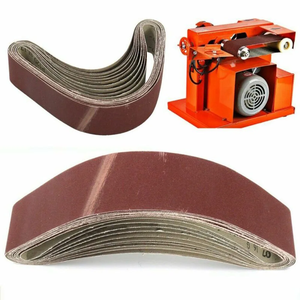 

10 Pcs Sanding Belts Sand Paper 50x686mm Cloth Backed Mixed Grit For Linisher Sander Bench Grinder Accessories