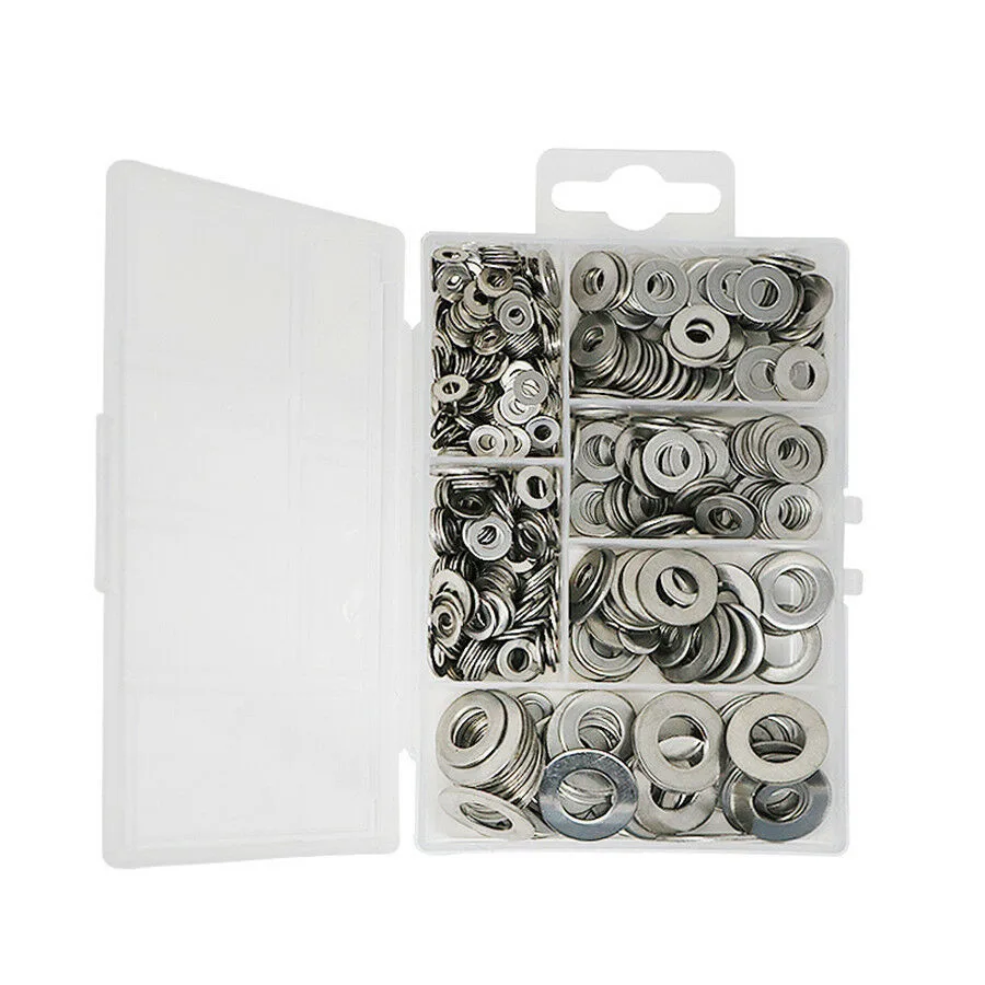 

Silver Washer Trim Value 304 Stainless Steel 660pcs Accessary Assortment