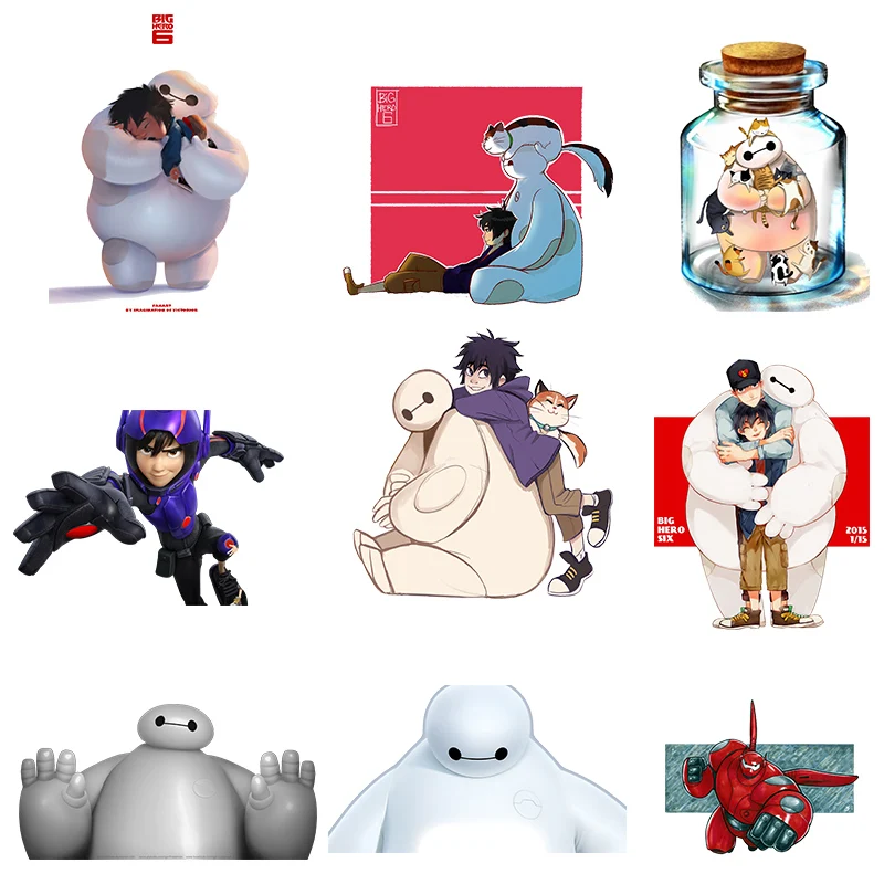 

Disney Brand Big Hero 6 Baymax in a drift bottle applique for cloth Heat-sensitive patches Cheap Washable DIY Appliques