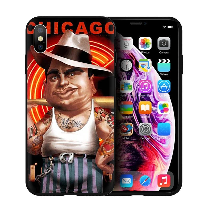EWAU Al Capone Гангстер Scarface Мягкий силиконовый чехол для телефона iPhone 5 5S SE 6 6s 7 8 plus X XR XS Max - Цвет: B3