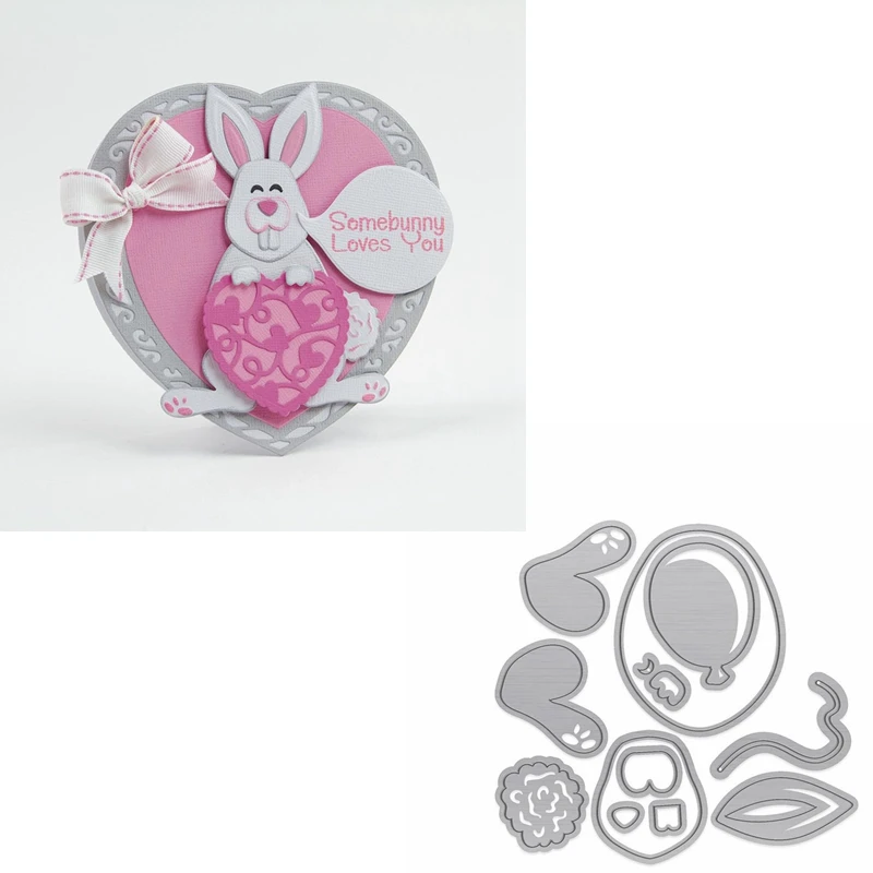 

Rabbit Holding Balloon Die Cuts For Card Making Rabbit Metal Cutting Dies Scrapbooking Stencils Decoration New 2019