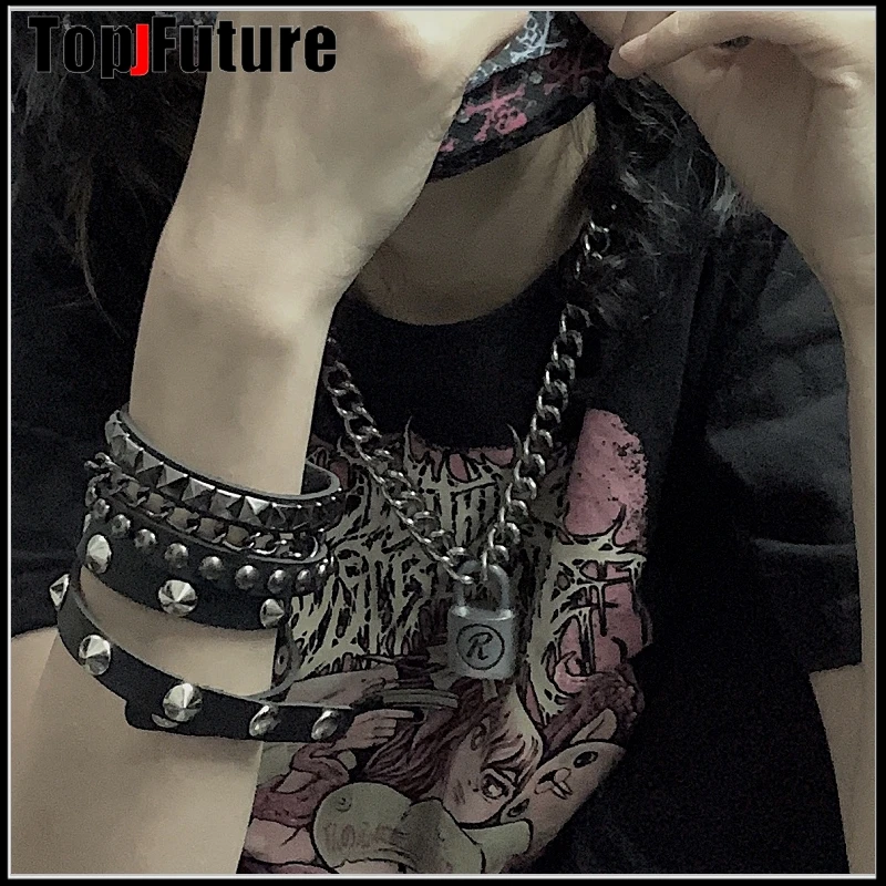 Браслет с пряжкой в стиле хип-хоп готическом для косплея Харадзюку женские и
