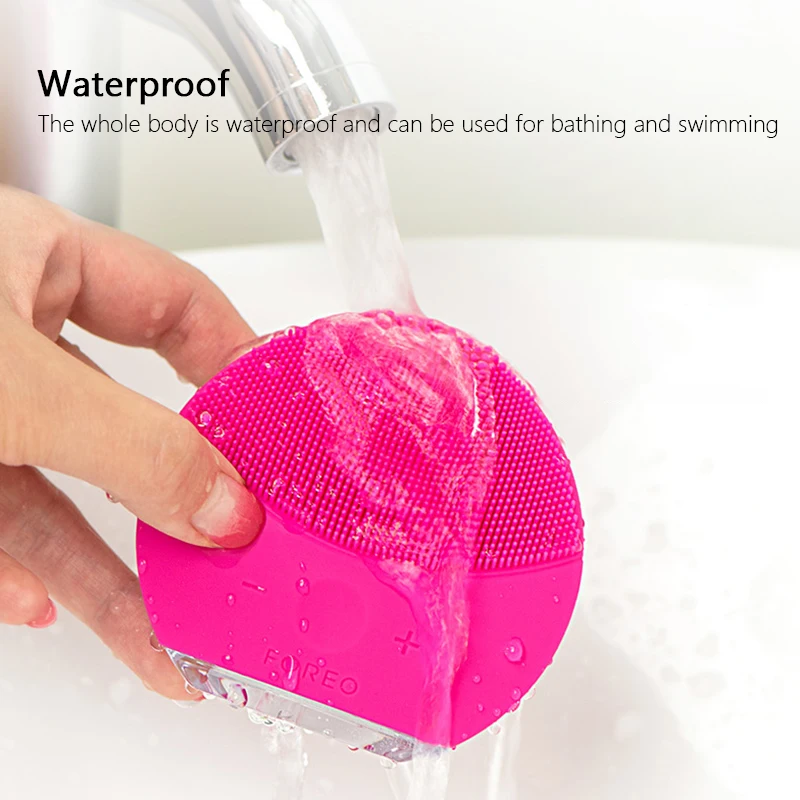 

Ultrasonic Silicone Electric Facial Cleansing Brush Sonic Face Cleanser Cleansing Skin Mini Washing Massager Brush Rechargeable