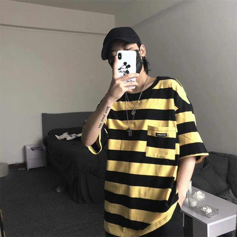 Harajuku Ulzzang, большие размеры, футболка, японский мультфильм, аниме, принт, футболки, лето, женская футболка с коротким рукавом, повседневные кавайные Топы - Цвет: Xian 540 huang