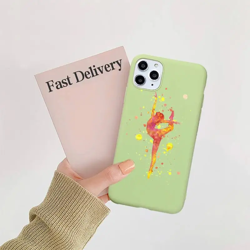 

ballerina cartoon art colorful high quality Phone Case shell Candy Color for iPhone 6 7 8 11 12 s mini pro X XS XR MAX Plus