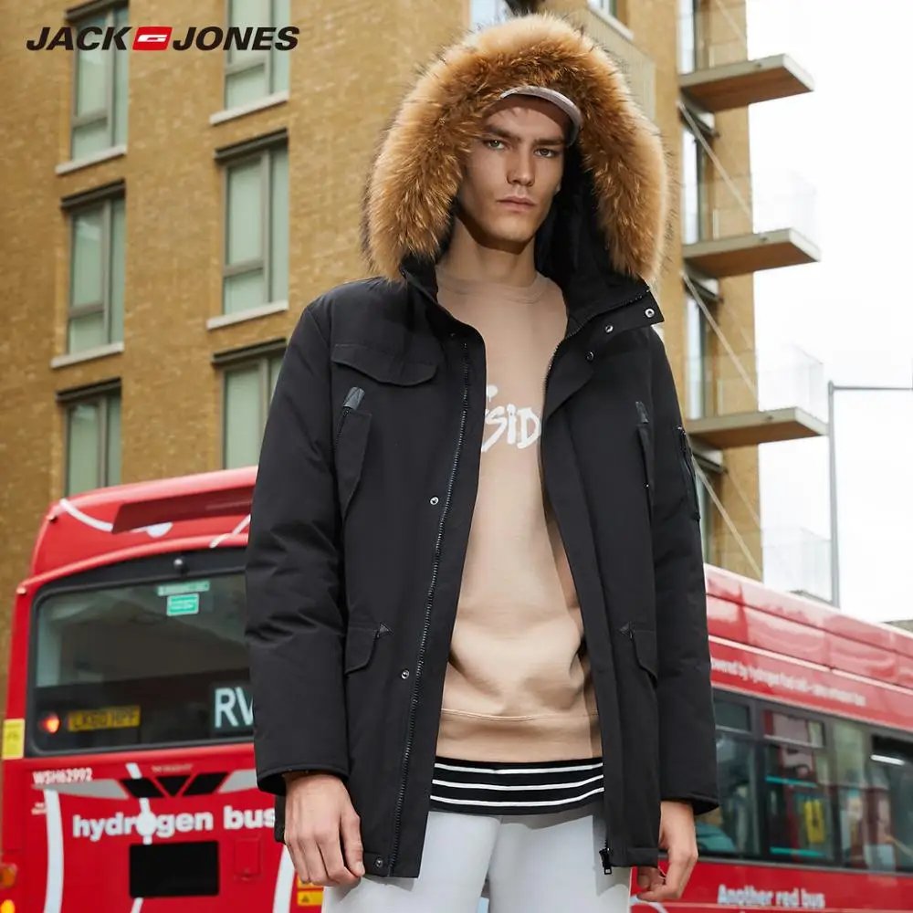 JackJones мужской зимний длинный пуховик с капюшоном уличная зимняя куртка мужское