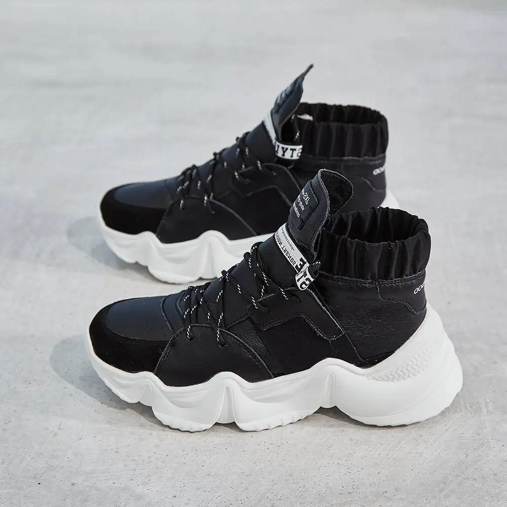 DORATASIA/новый бренд модные кроссовки Женские туфли на плоской подошве с кожаный