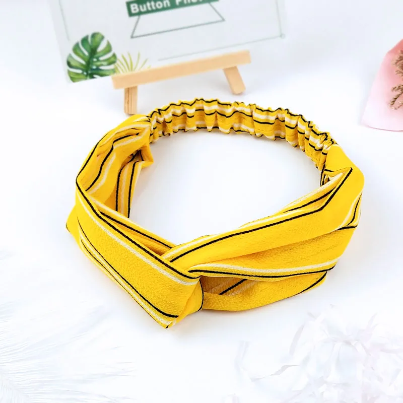 Женская Полосатая шифоновая повязка для волос летняя на голову мытья лица