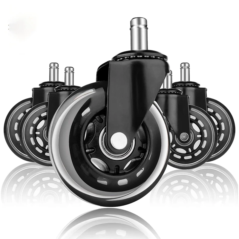 

5Pcs Office Chair Caster Wheels Replacement 2.5 Inch Office Chair Wheels Soft Rubber Wheel Furniture Hardware(11X22)