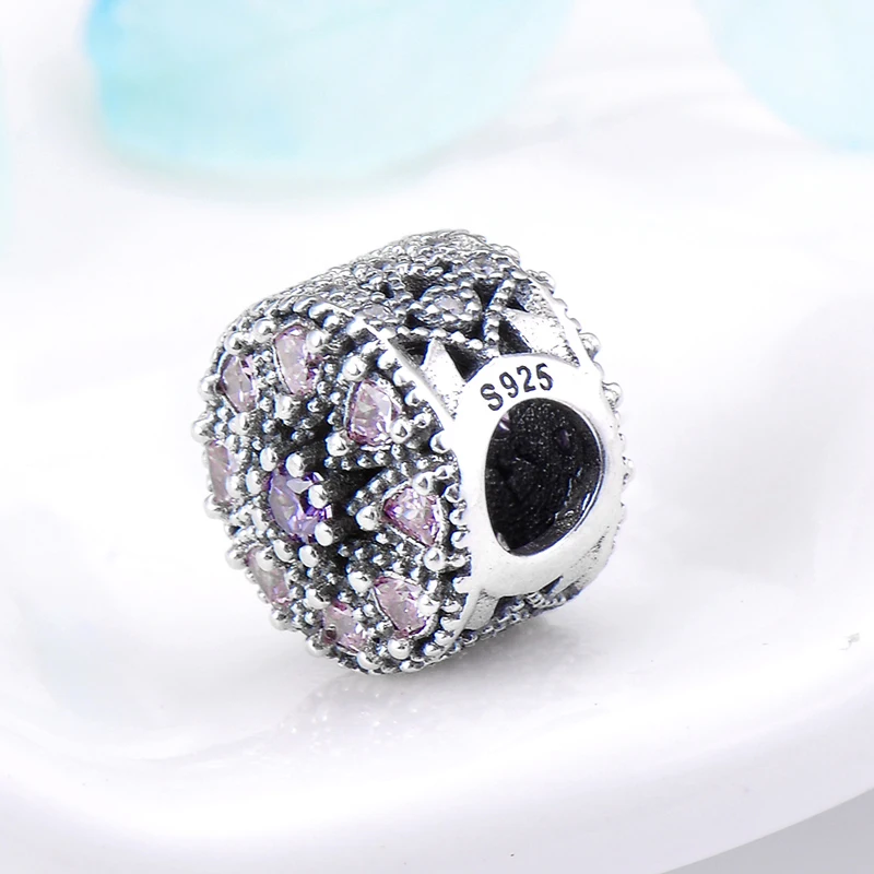 2018 модные увлекательные бусины из стерлингового серебра 925 пробы с розовым
