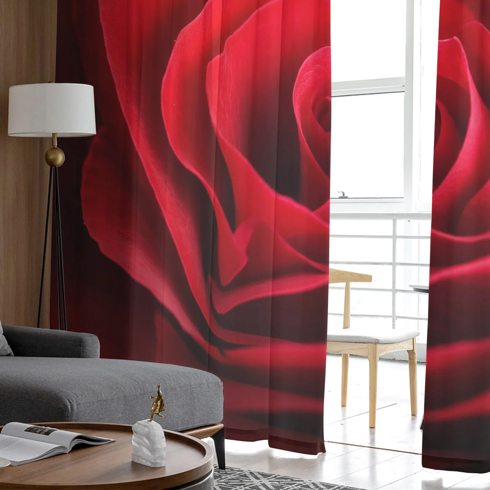 Красивые занавески из вуали с красными розами для гостиной оконные шторы спальни