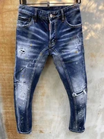 2021 new style dsq2 mens ripped paint retro jeans t150