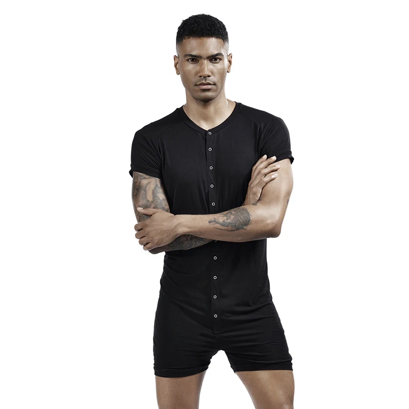 New Men's Bodysuit Bodywear Tank Top and Shorts Set Tight Sexy Jumpsuit fashion vest | Мужская одежда