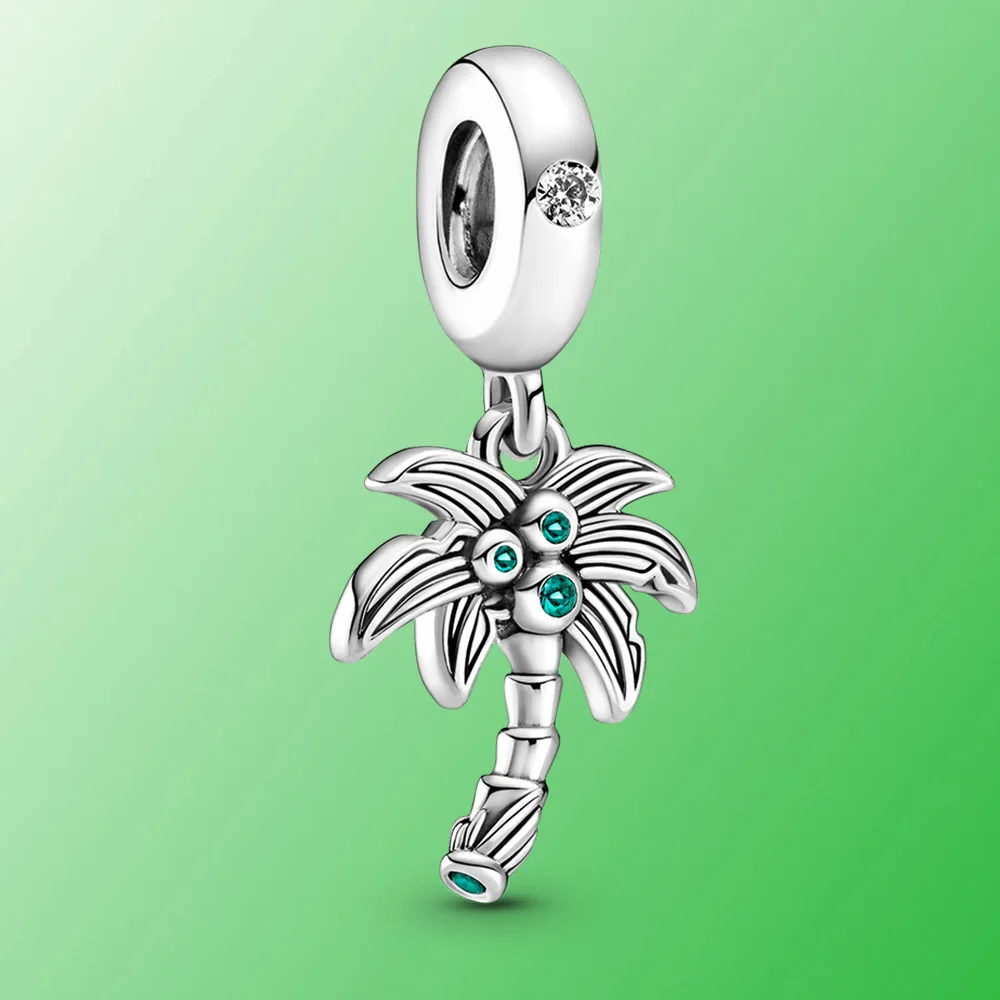 

Palm Tree & Coconuts Dangle Charm Sterling Silver fit Original Pandora Bracelet Bangle Sterling Silver Jewelry Gift
