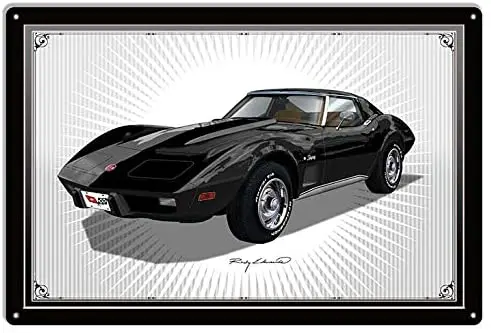

Corvette Sting Ray Black Garage Art Metal Sign Rudy Edwards 20x30