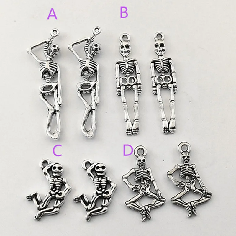 10 шт. подвески в виде черепа тибетские посеребренные кулоны антикварные
