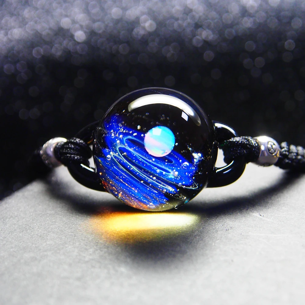 necklace 25 Вселенная планеты стеклянные браслеты из бисера и браслеты галактика модные ювелирные изделия галактика солнечной системы браслет для женщин Рождество - Окраска металла: necklace 25