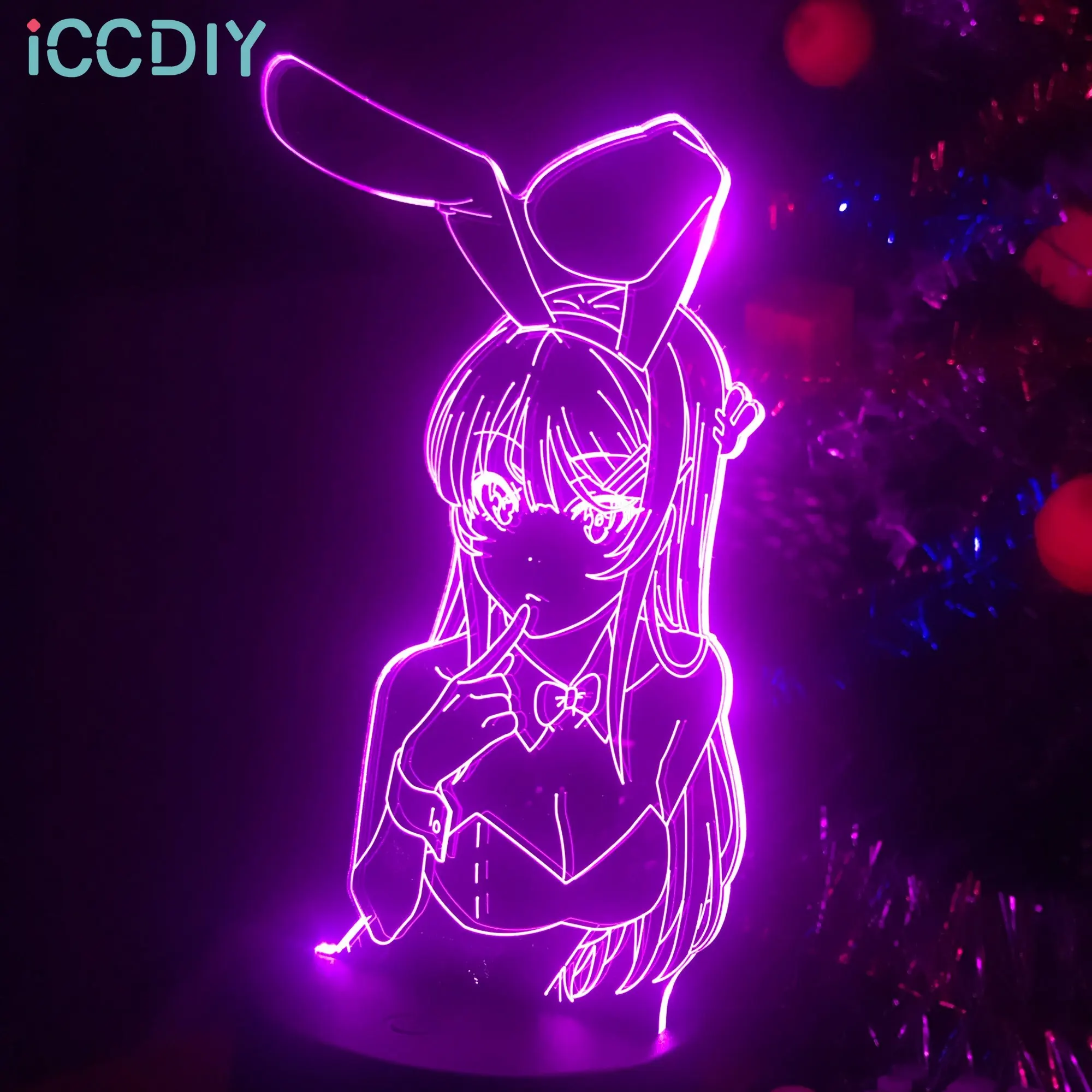 

Young Pig-headed Youth Series Cherry Blossom Rabbit Girl Animation 3D Small Night Lamp LED Lamp Birthday Gift Decorative Lamp