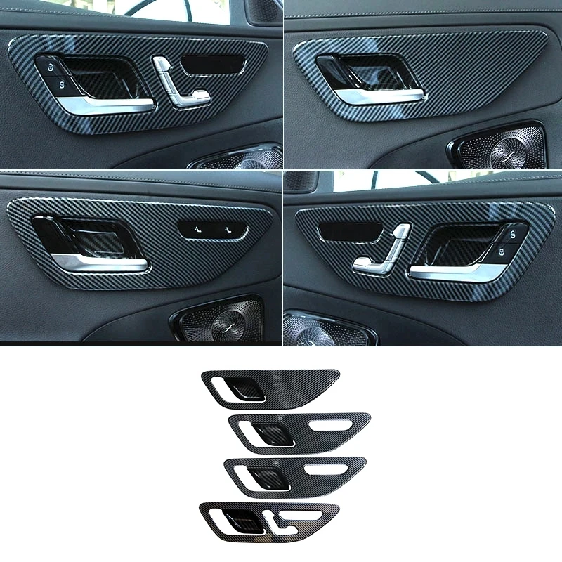 

Carbon Fiber Interior Mouldings Inner Door Handle Bowl Panel Decoration Cover Trim For Mercedes Benz C Class W206 C200 C260 22+