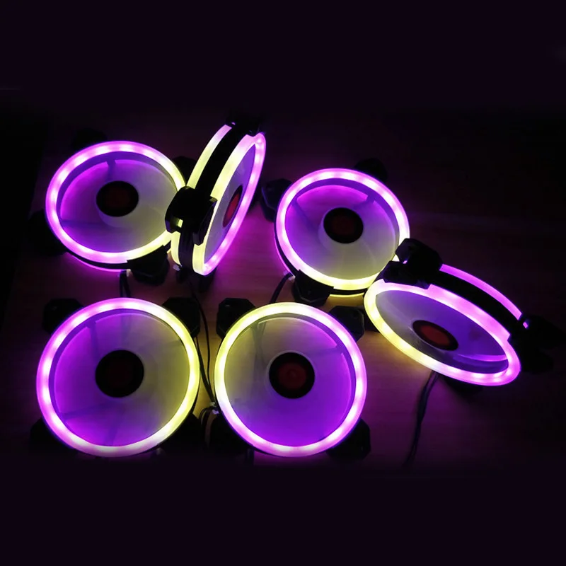 Цветная (RGB) охлаждающего вентилятора компьютера чехол вентилятор радиатора