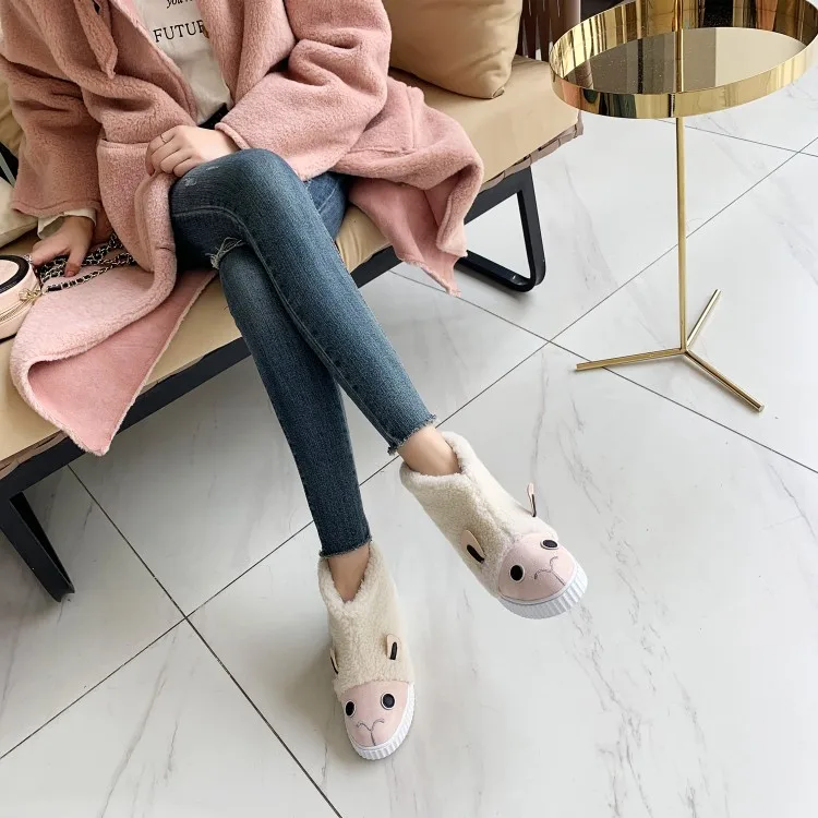 Oversized boots women shoes ankle for ladies woman winter Solid color round head sleeve | Обувь