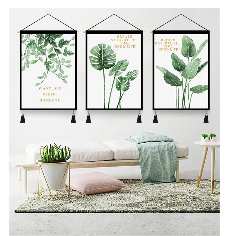 Nordic Deer Tapestries Leaf Wall Hanging Painting Cloth Money Tree Tapestry With Tassel Home Decor Living Room Art Tapiz | Дом и сад