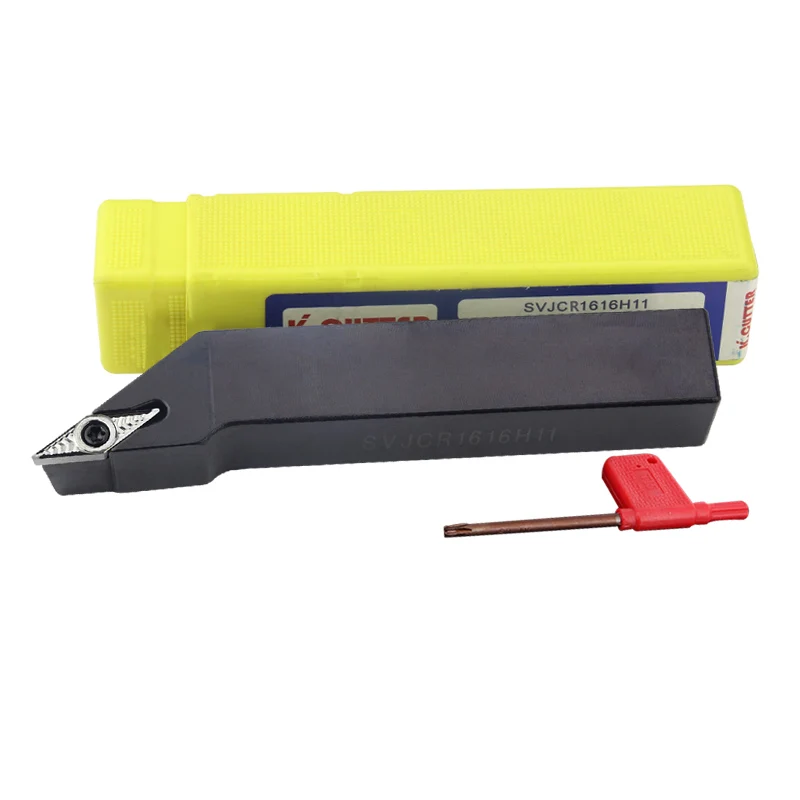 

1pc SVJCR1212H11 SVJCR1616H11 SVJCL1616H11 External Turning Tool Holder VCGT11 Carbide Inserts Lathe Bar Cutting Tools Set