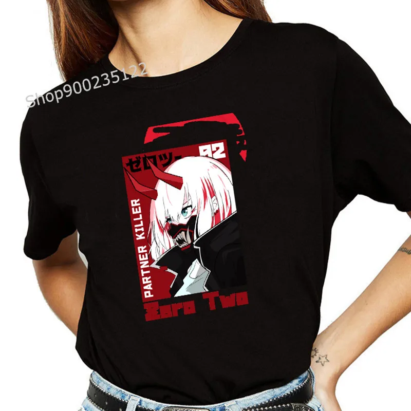 Женская футболка с принтом Darling in the Franxx изображением аниме Harajuku Zero TWO летняя