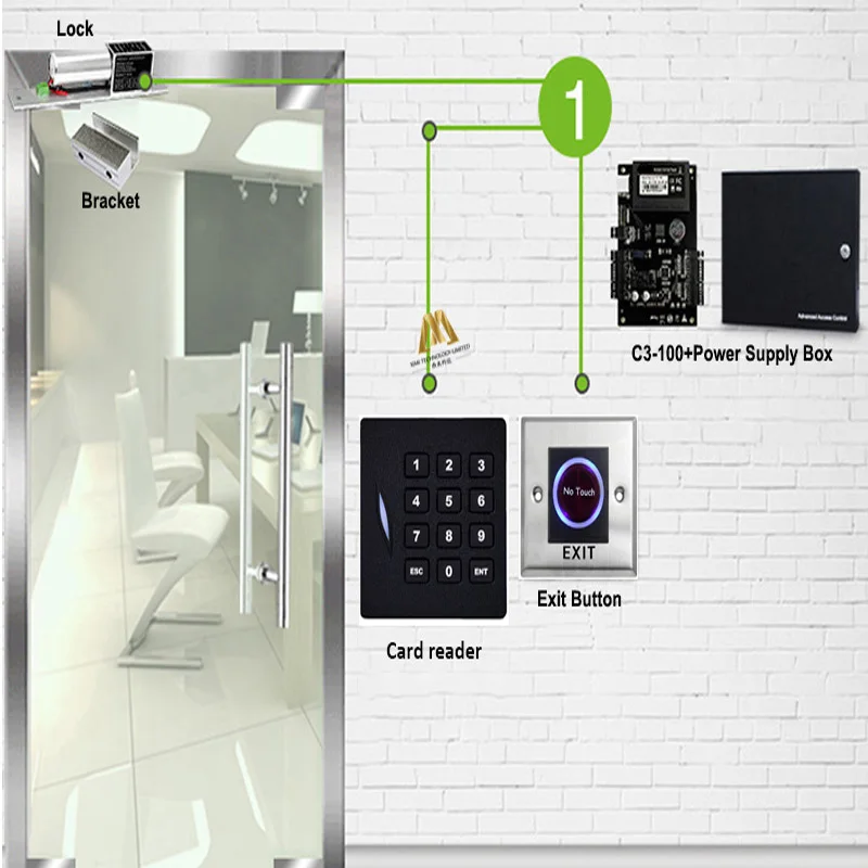 ZKAccess Control Kits Magnetic locks 4 Door Cards Reader Access Acccessories System With Power Supply Box | Безопасность и защита