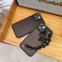 imitation leather korea lanyard chain soft case for iphone 12 pro max 13 11 pro max xr x xs max 7 8 plus shockproof case