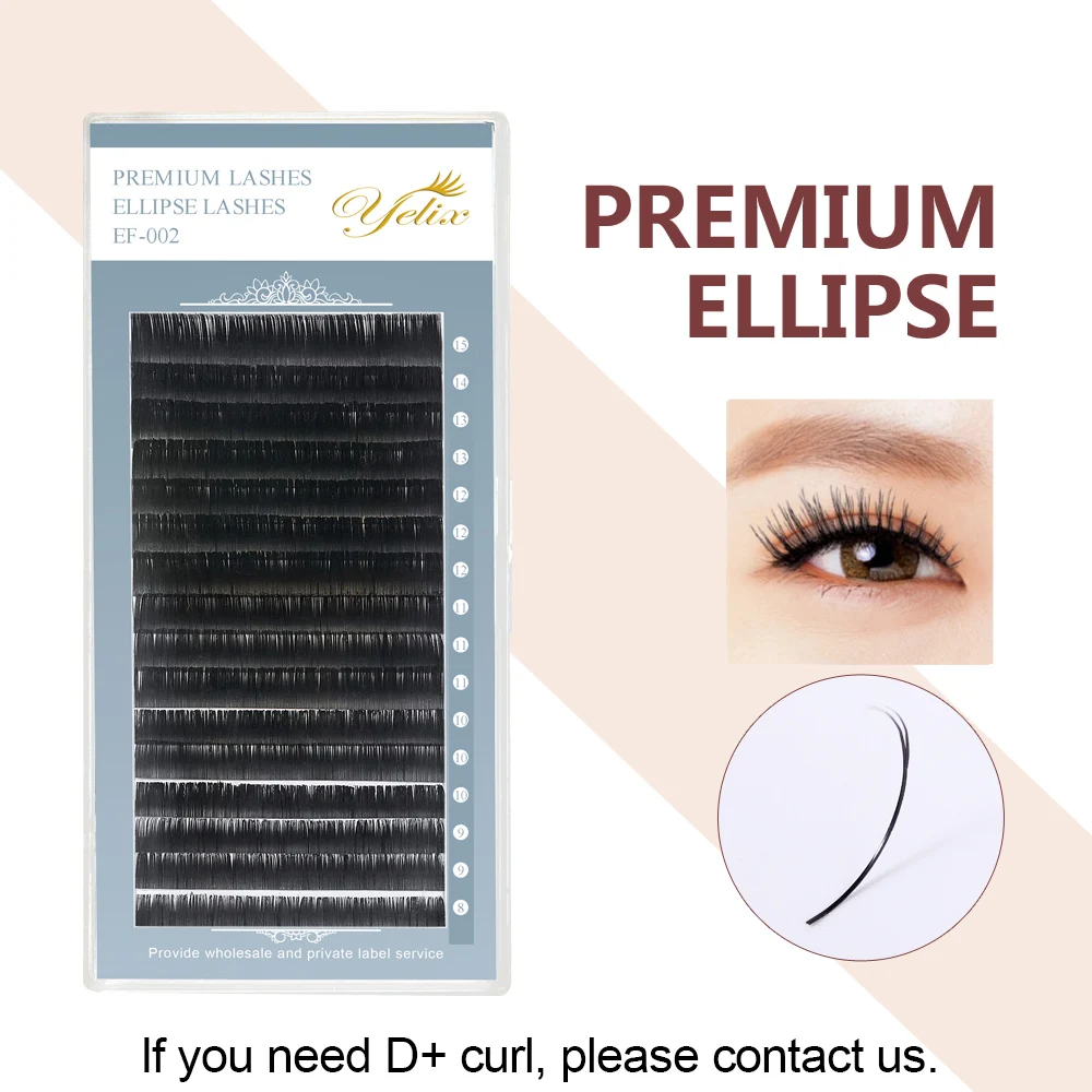 Индивидуальные Накладные плоские ресницы норковые Эллипсы для наращивания